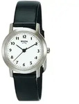 Boccia Titanium 3291-01 Uhr Damenuhr Lederarmband schwarz - Wei&szlig;