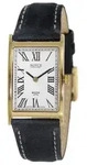 Boccia 3285-09 Damen-Armbanduhr, Gold-Geh&auml;use, Leder-Armband - Silber