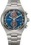 Citizen CA7090-87L Chronograph Uhr Herrenuhr Titan Chrono Datum silber - Blau