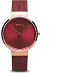 Bering Damen Uhr Armbanduhr Classic Collection - 14531-363 Meshband - Rot
