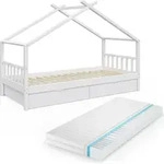 Hausbett Vitalispa Design Wei&szlig; 90x200 cm mit 2 Schubladen und Matratze, Model 36968