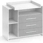 Wickelkommode Vicco Oskar Wei&szlig;/Grau 113 x 100 cm, Model 30719 - Wei&szlig;/Grau