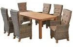 Merxx Gartenm&ouml;bel Set 13tlg., 6 Hochlehnersessel, 6 Auflagen, Tisch 185 x 90...