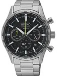 Seiko SSB413P1 Herren-Chronograph Stahl/Schwarz - Schwarz