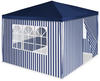 VCM Pavillon Partyzelt 3x3m blau weiß wasserdicht 4 Seitenteile Gartenzelt...