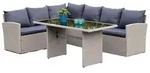 Merxx Eckset "Lanzarote" mit Tisch 145 x 70 cm, Lounge Set inkl. Kissen -