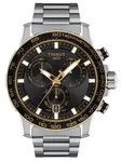 Tissot Supersport Chrono mit schwarzem Zifferblatt, Edelstahl - Silber