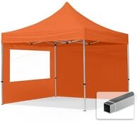 TOOLPORT 3x3m Aluminium Faltpavillon, inkl. 2 Seitenteile, orange