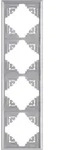 Kopp Malta SILBER Schalterprogramm, Steckdose, Schalter, Rahmen, etc. Rahmen 4-fach -