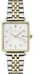 Rosefield Damen Uhr Armbanduhr Boxy Duotone QVSGD-Q013 Edelstahl Bicolor - Gold
