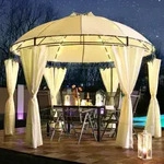 LED - Pavillon &Oslash; 350cm Lavo Garten Pavillion Rund Solar Pavilion Gartenzelt Designer