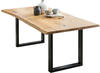 SalesFever Esstisch Baumkante | 120 x 80 cm | Tischplatte Eichenholz massiv |...