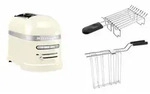 KitchenAid Set 1, Toaster + Br&ouml;tchenaufsatz Artisan 5KMT2204 Cr&egrave;me - Creme