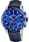 Festina Herren Uhr Elegant Leder Armbanduhr dunkelblau UF20561/3 - Dunkelblau