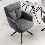 riess-ambiente Drehbarer Retro Stuhl BIG GEORGE grau mit Armlehnen und