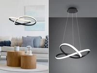 LED Pendelleuchte COURSE Schwarz, Stufen Dimmer &Oslash;60cm, 4000K Neutralwei&szlig;