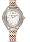 Swarovski Crystalline Aura Uhr, Schweizer Produktion, Metallarmband, Ros&eacute;farben,