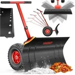 MASKO&reg; Schneeschaufel auf R&auml;dern h&ouml;henverstellbar - 5-Fach H&ouml;henverstellbar