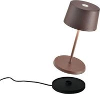 Zafferano Olivia Mini Tischlampe - Aufladbare LED Au&szlig;enlampe - 22 cm - Braun