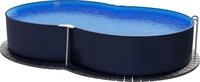 Stahlwandpool achtform 650x420x120 cm, Stahl 0,4 mm anthrazit, Folie 0,4 mm...