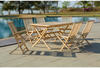 Möbilia Garten Sitzgruppe 7-tlg aus Teak-Holz | 4 Stühle, 2 Armlehnstühle, 1 Tisch