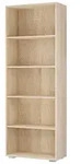 B&uuml;cherregal mit 5 h&ouml;henverstellbaren F&auml;chern, 190x60x28cm, Wei&szlig; Eiche, modular