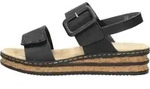 Rieker Comfortabel Sandalen Plat - Zwart - Maat 38 - Schwarz - 38