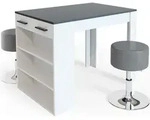 Esstisch-Set Vicco Repose Anthrazit/Wei&szlig; 67 x 100 cm mit 2 Hockern, Model...