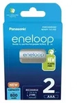 1x2 Panasonic Eneloop Micro AAA 800mAh Ni-MH BK-4MCDE/2BE - Wei&szlig;
