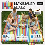 DETEX&reg; Picknickdecke Campingdecke XL 195x150 cm Wasserdicht W&auml;rmeisoliert...