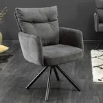 riess-ambiente Drehbarer Stuhl BIG GEORGE anthrazit Samt Strukturstoff...