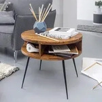 FineBuy Couchtisch Sheesham Massivholz / Metall 60x45x60 cm Tisch Wohnzimmer...