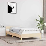 vidaXL Bettgestell mit Kopfteil ohne Matratze Creme 90x190 cm Stoff - Creme