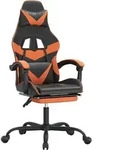 vidaXL Gaming-Stuhl mit Fu&szlig;st&uuml;tze Drehbar Schwarz & Orange Kunstleder - Orange
