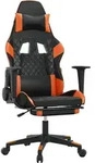 vidaXL Gaming-Stuhl mit Fu&szlig;st&uuml;tze Schwarz und Orange Kunstleder - Orange