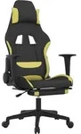 vidaXL Gaming-Stuhl mit Massage & Fu&szlig;st&uuml;tze Schwarz und Hellgr&uuml;n Stoff -...