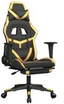 vidaXL Gaming-Stuhl mit Massage & Fu&szlig;st&uuml;tze Schwarz Golden Kunstleder - Gold