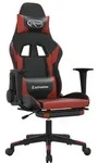 vidaXL Gaming-Stuhl mit Fu&szlig;st&uuml;tze Schwarz und Weinrot Kunstleder - Rot