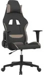 vidaXL Gaming-Stuhl mit Massagefunktion Schwarz und Taupe Stoff - Taupe