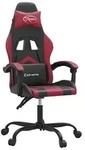 vidaXL Gaming-Stuhl Drehbar Schwarz und Weinrot Kunstleder - Rot