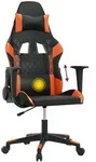 vidaXL Gaming-Stuhl mit Massagefunktion Schwarz und Orange Kunstleder - Orange