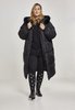 Urban Classics Ladies Oversize Faux Fur Puffer Coat TB2382, color:blk/blk,...