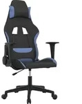 vidaXL Gaming-Stuhl Schwarz und Blau Stoff - Blau