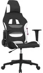 vidaXL Gaming-Stuhl Schwarz und Wei&szlig; Stoff - Wei&szlig;