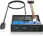 GRAUGEAR Multi Frontblende 4-Fach USB-HUB. 2x USB-C.2x USB-A retail - Schwarz