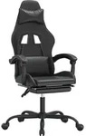 vidaXL Gaming-Stuhl mit Fu&szlig;st&uuml;tze Schwarz Kunstleder - Schwarz