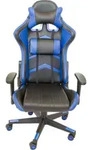 Gaming-Stuhl, schwarz-blau, Nacken- R&uuml;ckenkissen, Gamerstuhl, B&uuml;rostuhl - Blau