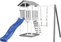 AXI Beach Tower Spielturm aus Holz in Wei&szlig; & Grau | Spielhaus f&uuml;r Kinder mit blauer