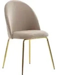 WOHNLING Esszimmerstuhl 2er Set Samt Beige Gepolstert K&uuml;chenstuhl Stoff mit...