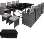 tectake&reg; Rattan Sitzgruppe wetterfest, platzsparend zusammenschiebbar, 20...